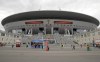 FILE - A general view of the St. Petersburg Stadium prior to the Confederations Cup soccer match between New Zealand and Portugal, in St. Petersburg, Russia, June 24, 2017. The British government led calls Tuesday, Feb. 22, 2022 for the Champions League final to be taken off Russia by European football's governing body to punish its deepening intervention in Ukraine. The showpiece men's game is due to be played in St. Petersburg on May 28 for the biggest sporting event in Russia since the 2018 World Cup.(AP Photo/Pavel Golovkin, file)