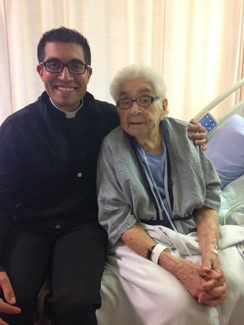 Cristino Bouvette (left), an Indigenous priest, says he often thinks of his grandmother, Amelia Mae Bouvette (right), who was a residential school survivor when he considers the Catholic Church’s role in reconciliation. THE CANADIAN PRESS/HO-Gerald McMaster **MANDATORY CREDIT**