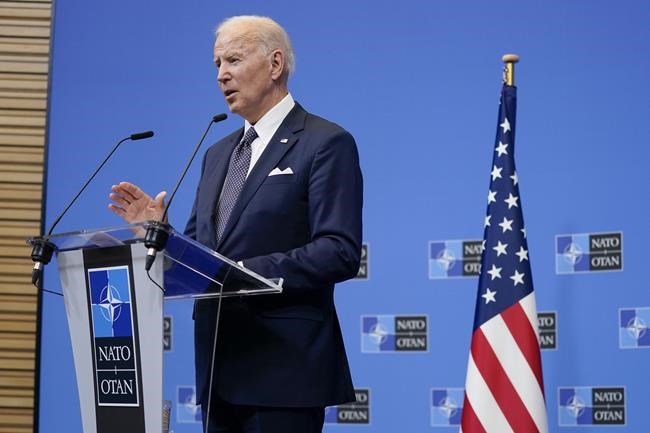 President Joe Biden speaks during a news conference after a NATO summit and Group of Seven meeting at NATO headquarters, Thursday, March 24, 2022, in Brussels. (AP Photo/Evan Vucci)