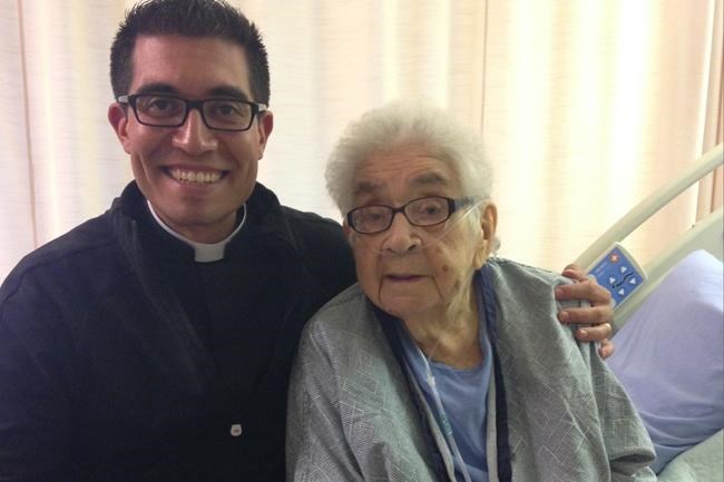 Cristino Bouvette (left), an Indigenous priest, says he often thinks of his grandmother, Amelia Mae Bouvette (right), who was a residential school survivor when he considers the Catholic Church’s role in reconciliation. THE CANADIAN PRESS/HO-Gerald McMaster **MANDATORY CREDIT**