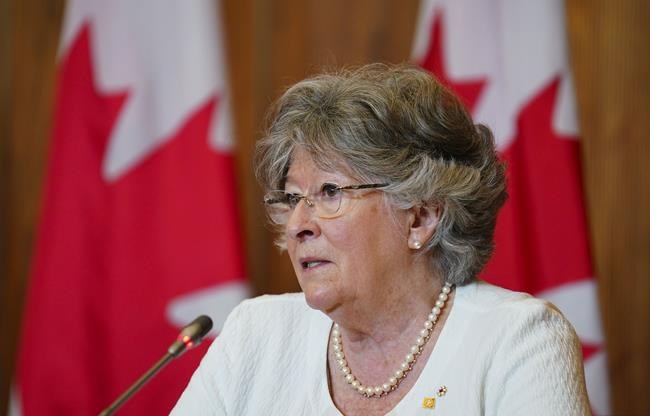 Former Supreme Court Justice Louise Arbour releases the final report of the Independent External Comprehensive Review into Sexual Misconduct and Sexual Harassment in the Department of National Defence and the Canadian Armed Forces in Ottawa on Monday, May 30, 2022. Also in attendance are Minister of National Defence, Anita Anand, Chief of the Defence Staff, General Wayne Eyre, and Deputy Minister of National Defence, Bill Matthews. THE CANADIAN PRESS/Sean Kilpatrick