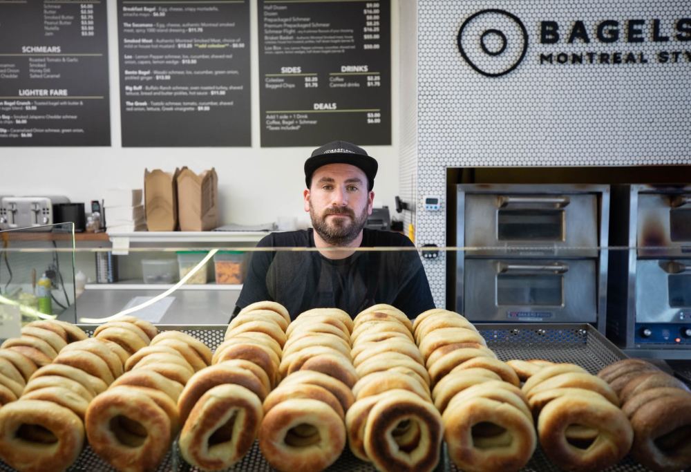 Phil Klein, owner of Bagelsmith downtown, says he understands the desire for employees to work from home, at least on a part-time basis, but “flex time” creates unpredictable demand for businesses. (JESSICA LEE / WINNIPEG FREE PRESS FILES)