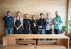 JESSICA LEE / WINNIPEG FREE PRESSNeal McDonald (from left), Keegan Misanchuk, Michael Robins, Amber Sarraillon, Morgan Wielgosz, Rob Stansel and Brad Chute.