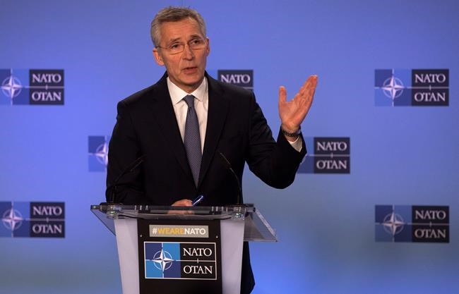 NATO Secretary General Jens Stoltenberg speaks during a media conference after a meeting of The North Atlantic Council at Ambassadorial level at NATO headquarters in Brussels, Monday, Jan. 6, 2020. The head of the NATO military alliance is suggesting the Canadian-led training mission in Iraq is not about to be permanently shut down. THE CANADIAN PRESS/AP/Virginia Mayo