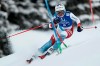 Switzerland's Michelle Gisin speeds down the course during an alpine ski, women's World Cup slalom, in Semmering, Austria, Tuesday, Dec. 29, 2020. (AP Photo/Gabriele Facciotti)