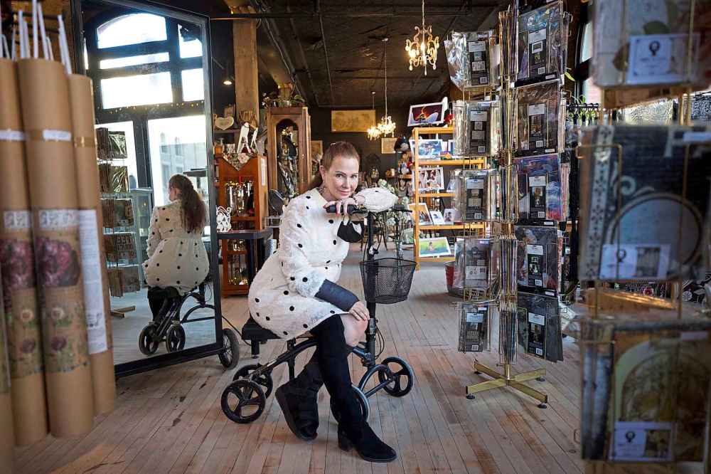 Lauralee Bater says the most rewarding part of opening Nu Era Emporium is seeing customers enjoy themselves. (Ruth Bonneville / Winnipeg Free Press)