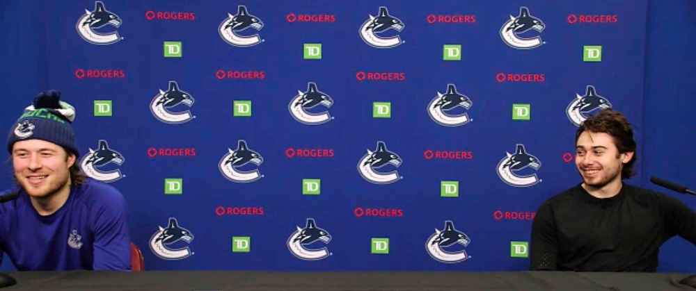 Vancouver's Brock Boeser (left) and Quinn Hughes