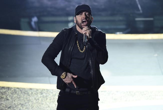 Eminem performs