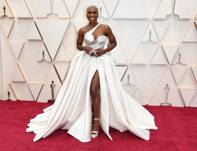 Cynthia Erivo arrives at the Oscars on Sunday, Feb. 9, 2020, at the Dolby Theatre in Los Angeles. (Photo by Richard Shotwell/Invision/AP)