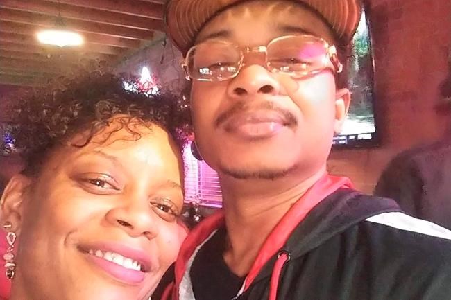 In this September 2019 selfie photo taken in Evanston, Ill., Adria-Joi Watkins poses with her second cousin Jacob Blake. He is recovering from being shot multiple times by Kenosha police on Aug. 23. (Courtesy Adria-Joi Watkins via AP)