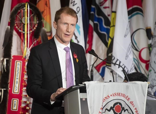 Indigenous Services Minister Marc Miller speaks at the AFN Special Chiefs Assembly in Ottawa, Tuesday, Dec. 3, 2019. THE CANADIAN PRESS/Adrian Wyld
