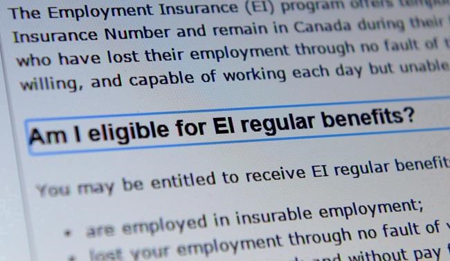 Canada Service centre documents that display Employment Insurance options are pictured in Ottawa on Tuesday, July 7, 2015. Newly released research says broad swaths of the Canadian workforce won't have access to paid leave by their employers or existing federal help should they be forced off the job due to COVID-19. THE CANADIAN PRESS/Sean Kilpatrick