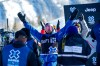 Canada's Mark McMorris raises his arms after seeing his winning score from this third run in the men's snowboard slopestyle final at the X Games in Aspen, Colo., Saturday, Jan. 26, 2019. THE CANADIAN PRESS/AP-The Aspen Times, Anna Stonehouse, *MANDATORY CREDIT*