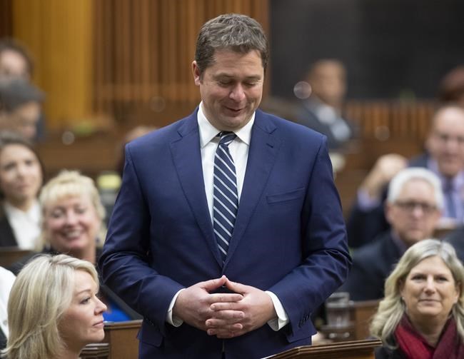 Leader of the Opposition Andrew Scheer announces he will step down as leader of the Conservatives, Thursday December 12, 2019 in the House of Commons in Ottawa. Conservative leadership hopefuls are spinning up their organizations Monday with the official start of the federal party's leadership race. THE CANADIAN PRESS/Adrian Wyld