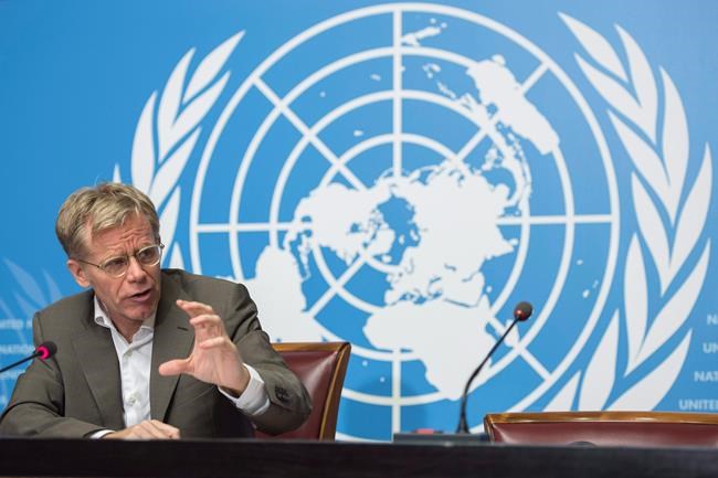 Bruce Aylward, Executive Director for Outbreaks and Health Emergencies of the World Health Organization, WHO, speaks during a press conference at the European headquarters of the United Nations, in Geneva, Switzerland, Thursday, July 7, 2016. The World Health Organization says a renowned Canadian epidemiologist will lead an international team of experts in the study of China's novel coronavirus outbreak. THE CANADIAN PRESS/AP, Keystone