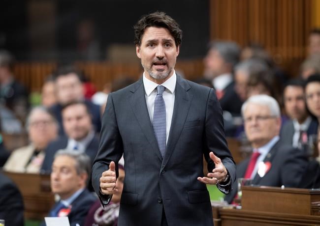 Prime Minister Justin Trudeau responds to a question during Question Period in the House of Commons Tuesday March 10, 2020 in Ottawa. Trudeau plans today to announce federal funding to help provincial health-care systems cope with the increasing number of new coronavirus cases and to help Canadian workers who are forced to isolate themselves. THE CANADIAN PRESS/Adrian Wyld
