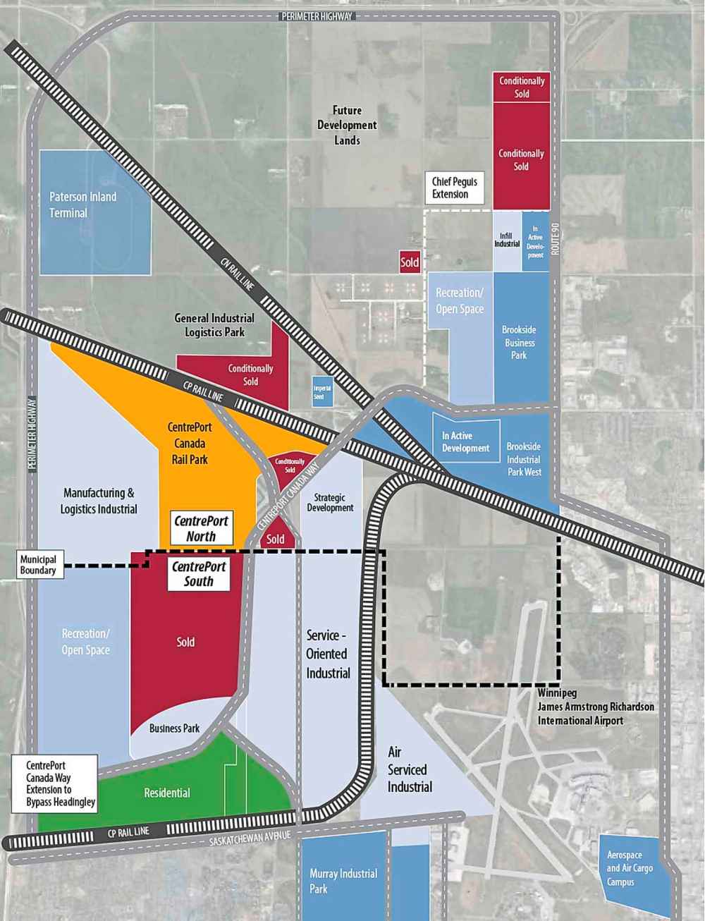 Land use overview of Centreport Canada. (Supplied)