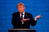 President Donald Trump gestures while speaking during the first presidential debate Tuesday, Sept. 29, 2020, at Case Western University and Cleveland Clinic, in Cleveland, Ohio. (AP Photo/Julio Cortez)