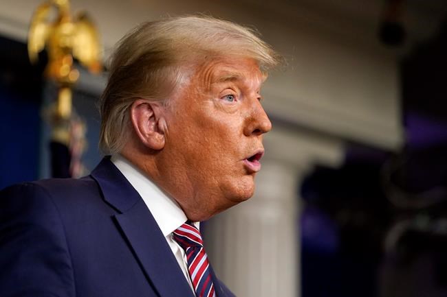 President Donald Trump speaks at the White House, Thursday, Nov. 5, 2020, in Washington. (AP Photo/Evan Vucci)
