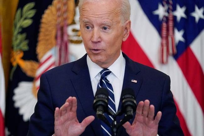 President Joe Biden speaks during a news conference in the East Room of the White House, Thursday, March 25, 2021, in Washington. (AP Photo/Evan Vucci)