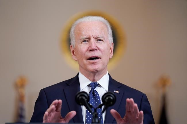President Joe Biden speaks Tuesday, April 20, 2021, at the White House in Washington, after former Minneapolis police Officer Derek Chauvin was convicted of murder and manslaughter in the death of George Floyd. (AP Photo/Evan Vucci)