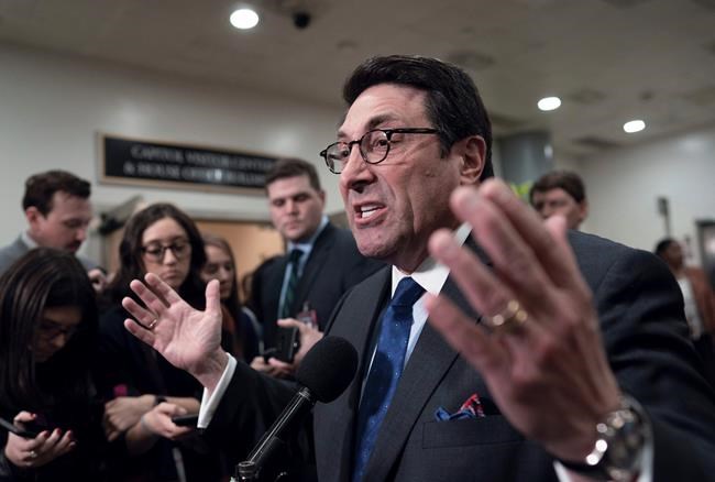 Speaking to reporters, Jay Sekulow, President Donald Trump's personal lawyer, speaks to reporters during a break in the impeachment trial of the president on charges of abuse of power and obstruction of Congress, in Washington, Friday, Jan. 24, 2020. (AP Photo/J. Scott Applewhite)