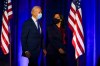 Democratic presidential candidate former Vice President Joe Biden arrives with his running mate Sen. Kamala Harris, D-Calif., to speak Friday, Nov. 6, 2020, in Wilmington, Del. (AP Photo/Carolyn Kaster)