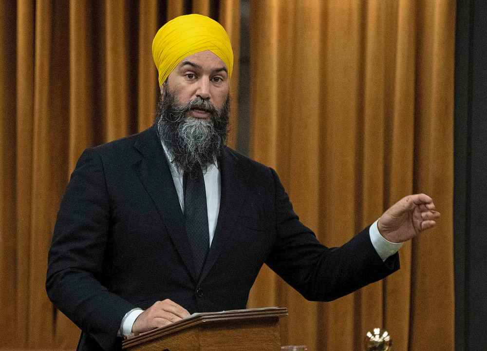 New Democratic Party leader Jagmeet Singh speaks about the implementation of the Emergencies Act, Thursday, February 17, 2022 in Ottawa. (Adrian Wyld / The Canadian Press)