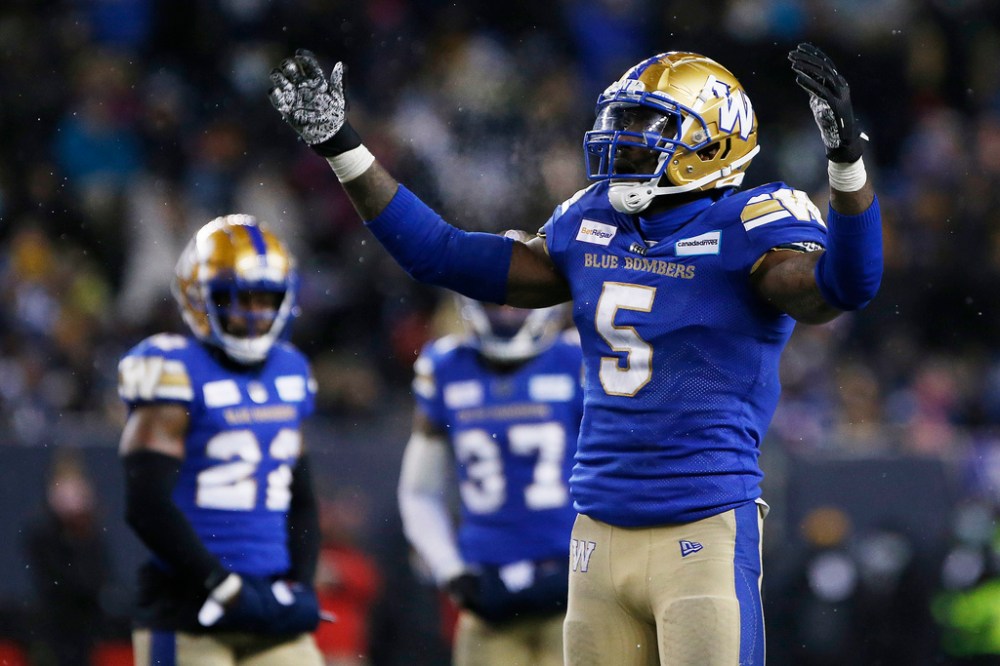 CP
Willie Jefferson has been with the Bombers since 2019, helping them win two Grey Cups. (John Woods / The Canadian Press files)
