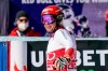 Switzerland's Beat Feuz gets to the finish area after completing alpine ski, men's World Cup downhill in Saalbach-Hinterglemm, Austria, Saturday, March 6, 2021. (AP Photo/Giovanni Auletta)