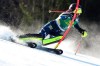 /Sweden's Anna Swenn Larsson speeds down the course during an alpine ski, women's World Cup slalom in Kranjska Gora, Slovenia, Sunday, Feb. 16, 2020. (AP Photo/Pier Marco Tacca)