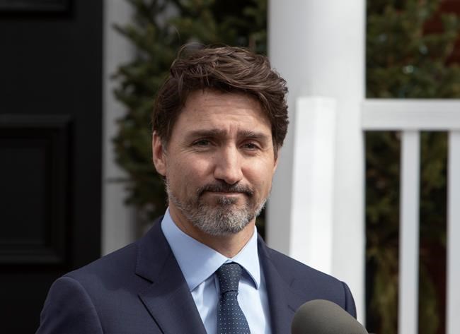 Prime Minister Justin Trudeau holds a news conference at Rideau cottage in Ottawa, on Friday, March 13, 2020. THE CANADIAN PRESS/Fred Chartrand