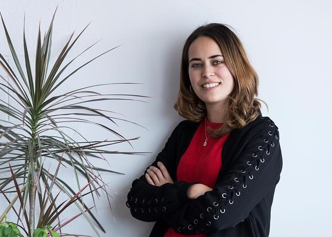 Meryam Joobeur poses in Montreal, Monday, January 13, 2020, after learning that her movie