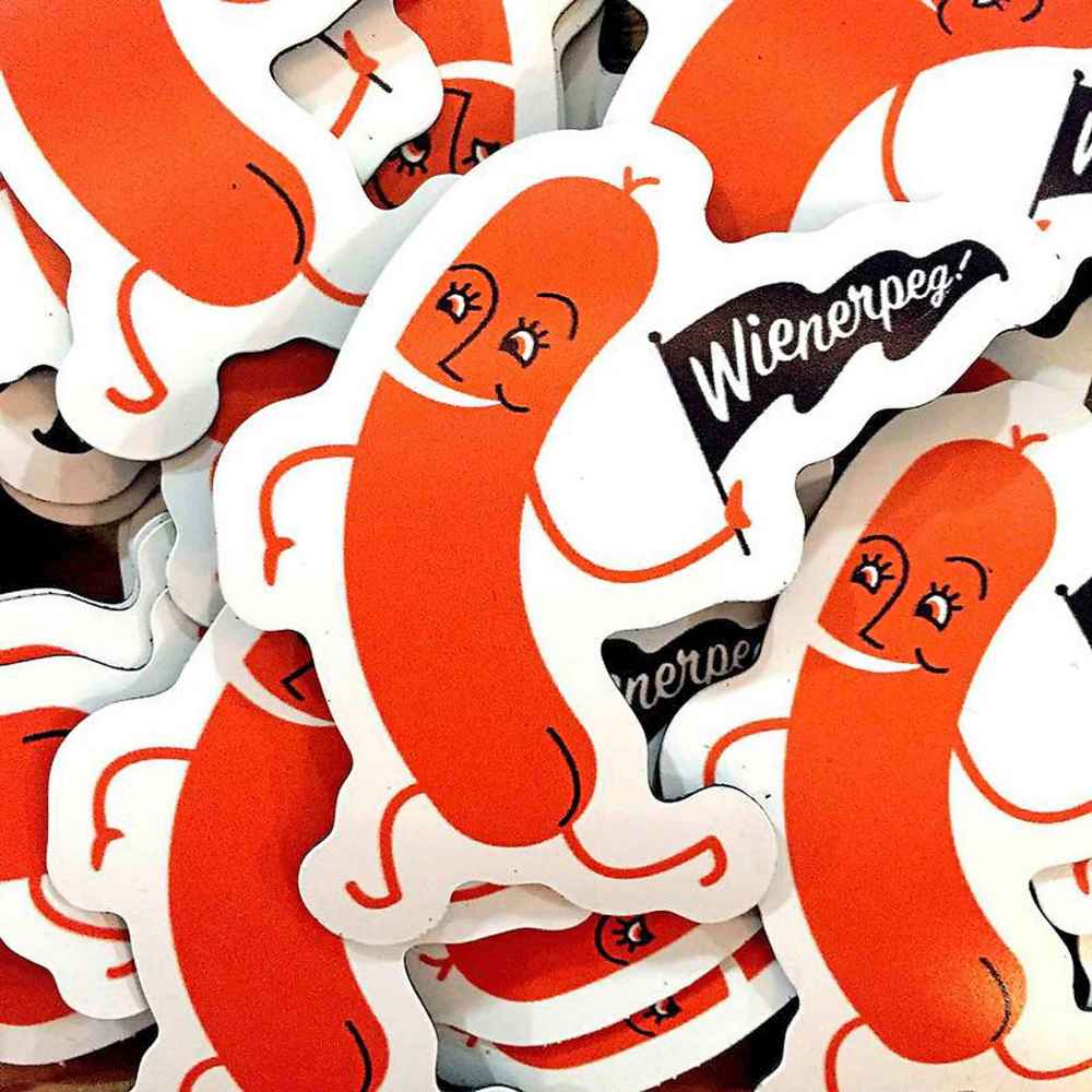 Kristin McPherson's designs are frequently sold at the second-floor marketplace above the Weinerpeg restaurant. (HappylandPrintShop / Etsy)