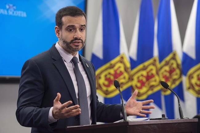 Nova Scotia Education Minister Zach Churchill speaks during a press conference in Halifax on Wednesday, January 24, 2018. Nova Scotia's teachers are warning that the province's schools aren't ready for a reopening that Education Minister Zach Churchill confirmed Wednesday is going ahead as planned next week. The Nova Scotia Teachers Union issued a release Wednesday afternoon saying the schools are