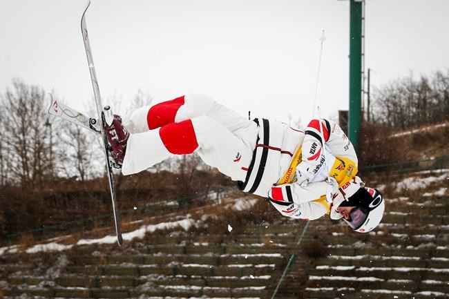 Canada’s Mikael Kingsbury competes during the men's World Cup freestyle moguls event in Calgary, Alta., Saturday, Feb. 1, 2020. Kingsbury won his second straight men's World Cup moguls race and the 60th of his career on Saturday. THE CANADIAN PRESS/Jeff McIntosh