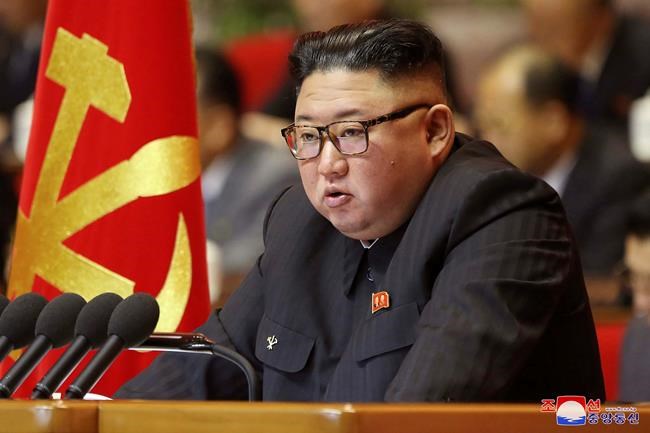In this photo provided by the North Korean government, North Korean leader Kim Jong Un attends a ruling party congress in Pyongyang, North Korea Wednesday, Jan. 6, 2021. North Korea’s ruling Workers’ Party continued its landmark Congress for a second day Wednesday, state media reported early Thursday. Independent journalists were not given access to cover the event depicted in this image distributed by the North Korean government. The content of this image is as provided and cannot be independently verified. Korean language watermark on image as provided by source reads: