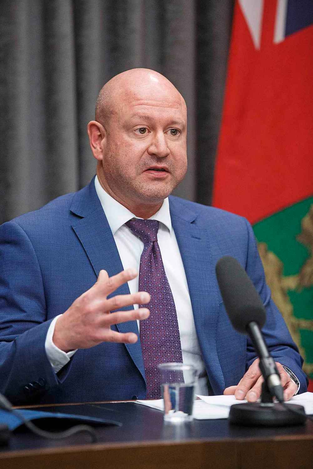 MIKE DEAL / WINNIPEG FREE PRESS
Chief provincial public health officer Dr. Brent Roussin during the announcement that Manitoba's public schools will be closed for three weeks.