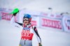 Petra Vlhova of Slovakia reacts after crossing the finish line in the second run of the women's slalom race of the FIS Ski Alpine World Cup in Are, Sweden, Friday, March 12, 2021. (Pontus Lundahl/TT News Agency via AP)