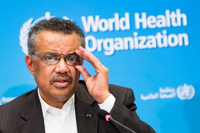 Tedros Adhanom Ghebreyesus, Director General of the World Health Organization (WHO), talks to the media at the World Health Organization headquarters in Geneva, Switzerland, Thursday, Jan. 30, 2020. The World Health Organization declared the outbreak of a new deadly virus which originated from China a