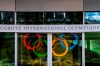 The Olympic Rings are displayed at the entrance of the IOC, International Olympic Committee headquarters during the coronavirus disease (COVID-19) outbreak in Lausanne, Switzerland, Tuesday, March 24, 2020. (Jean-Christophe Bott/Keystone via AP)