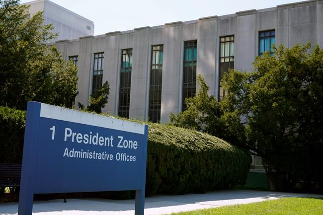Walter Reed National Military Medical Center is shown in Bethesda, Md., Saturday, Oct. 3, 2020. Trump was admitted to the hospital after contracting the coronavirus. (AP Photo/Susan Walsh)