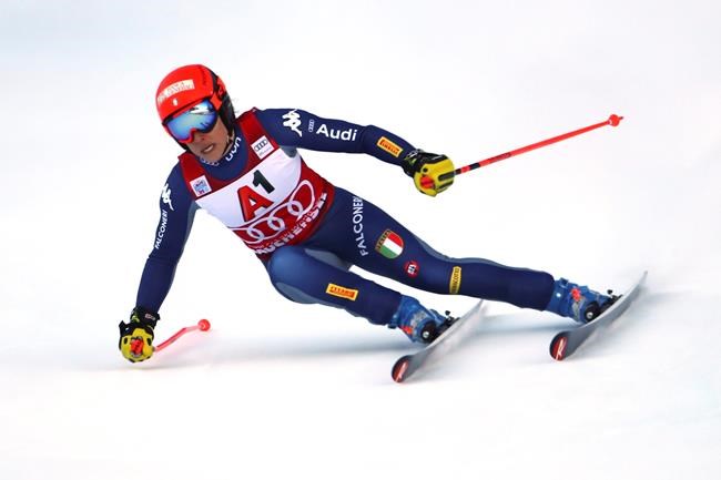 Italy's Federica Brignone competes during an alpine ski, women's World Cup Women's Alpine Combined, in Altenmarkt-Zauchensee, Austria, Sunday, Jan. 12, 2020. (AP Photo/Marco Trovati)