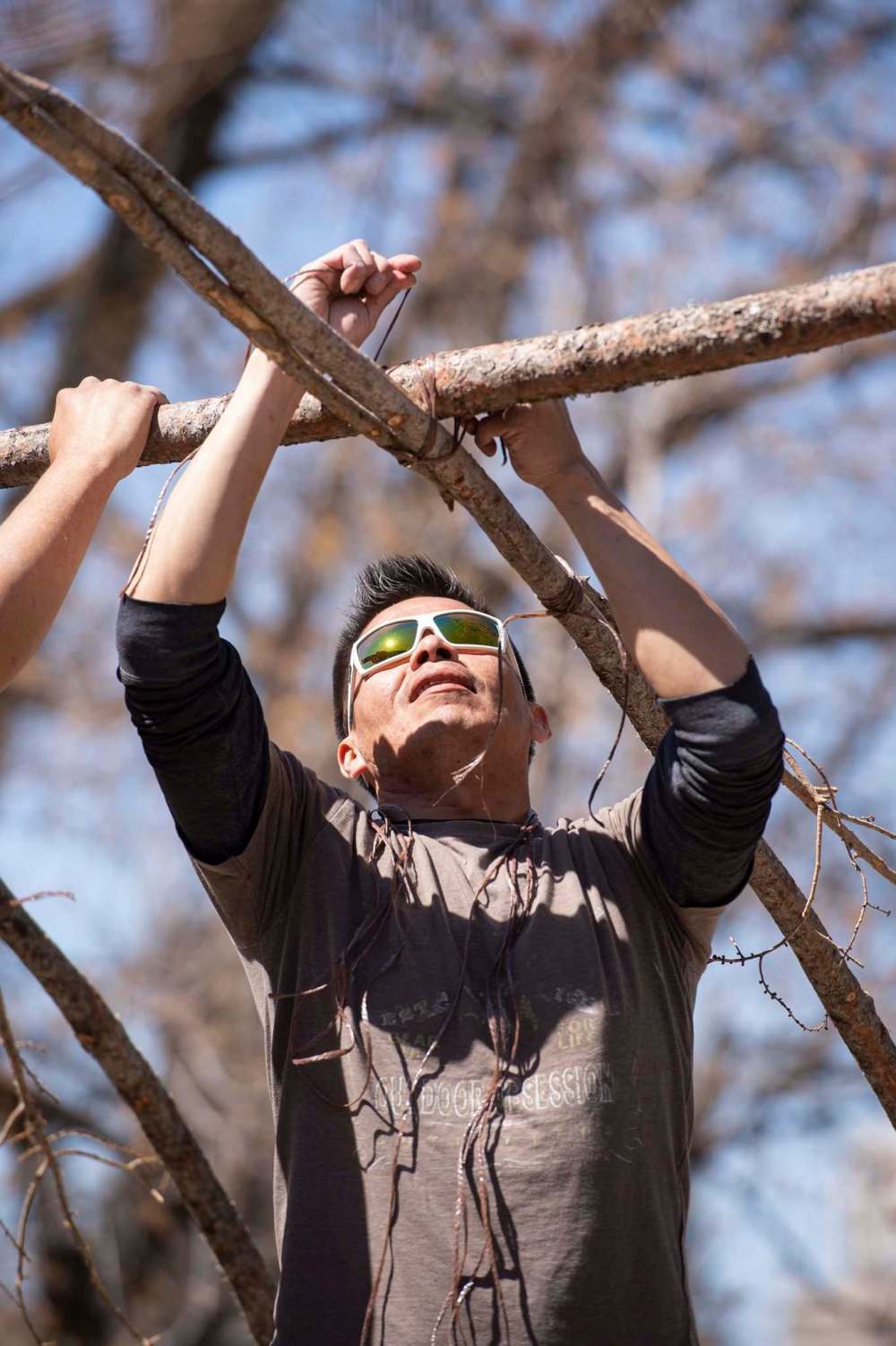 MIKE SUDOMA / WINNIPEG FREE PRESS
Atkinson works on the lodge, which will have an official opening in June.