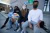 JOHN WOODS / WINNIPEG FREE PRESS
Maples Collegiate students Jamie Anderson, Isaac Nimmagadda, Rebecca Cabral and Harshveer Multani are outside the school in Winnipeg Monday. Cabral celebrated her 17th birthday with her friends before schools closed due to lockdown.