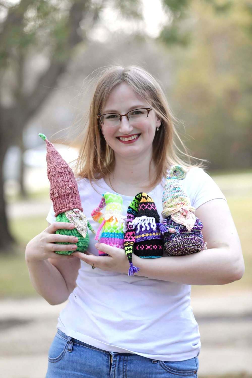 RUTH BONNEVILLE / WINNIPEG FREE PRESS
Higgins uses cross-stitching to turn out whimsical creations, including gnomes and displays.