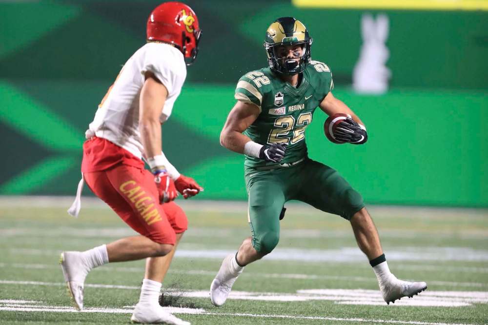 PIPER SPORTS PHOTOGRAPHY
University of Regina Rams running back Kyle Borsa was called to the office to speak with the University of Regina Rams head coach Stephen Bryce and athletic director Lisa Robertson in November 2018.