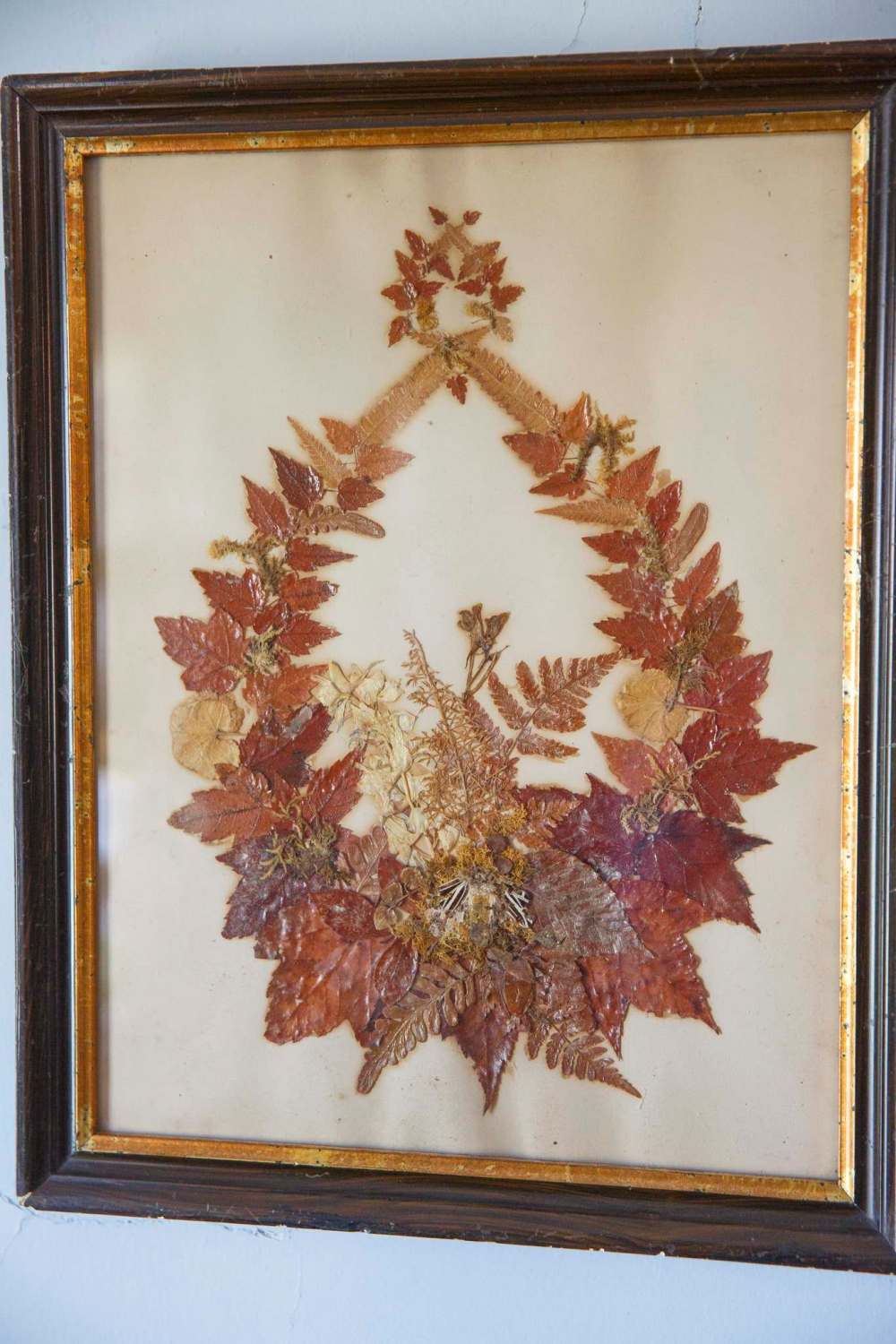 A flower and plant arrangement believed to have been made by Harriet Inkster. (Mike Deal / Winnipeg Free Press)