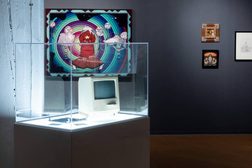 ROBERT SNOWBIRD PHOTO
The Macintosh computer Buffy Sainte-Marie used to create her digital art is on display.