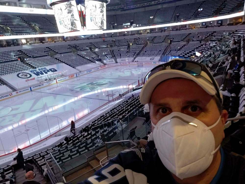 Winnipeg paramedic Kevin Martin enjoying Wednesday night’s game.